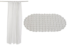 Load image into Gallery viewer, 100% Vinyl Bath Mat & Shower Curtain Set in White