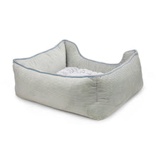 Load image into Gallery viewer, Petface Grey Square Bed with Faux Fur Cushion (3 Sizes)