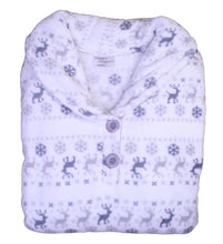 Load image into Gallery viewer, Ladies Soft Fleece Fairisle & Reindeer Pattern Pyjamas (Fuchsia or Silver)