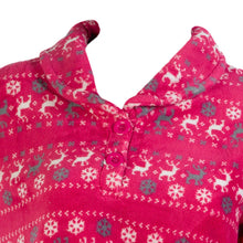 Load image into Gallery viewer, Ladies Soft Fleece Fairisle & Reindeer Pattern Pyjamas (Fuchsia or Silver)