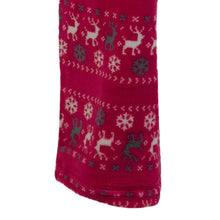 Load image into Gallery viewer, Ladies Soft Fleece Fairisle & Reindeer Pattern Pyjamas (Fuchsia or Silver)