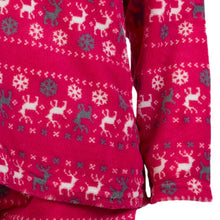 Load image into Gallery viewer, Ladies Soft Fleece Fairisle & Reindeer Pattern Pyjamas (Fuchsia or Silver)