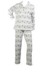 Load image into Gallery viewer, Ladies Soft Fleece Fairisle &amp; Reindeer Pattern Pyjamas (Fuchsia or Silver)