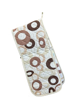 Load image into Gallery viewer, Beige & Brown Circle Pattern Quilted Cotton Double Oven Glove