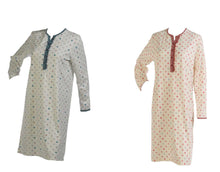 Load image into Gallery viewer, Ladies Polka Dot Nightdress with Frilly Trim S - L (Blue or Rose Pink)