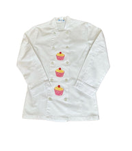 Load image into Gallery viewer, Embroidered Cupcake Design Chefs Bakers Jacket 34.5” XS