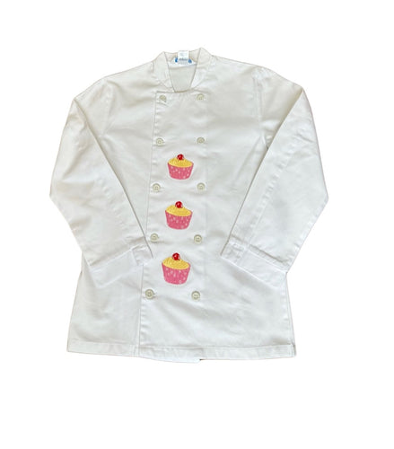 Embroidered Cupcake Design Chefs Bakers Jacket 34.5” XS