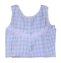 Load image into Gallery viewer, Ladies Seersucker Floral Lace Detail Pyjamas S - XL (Blue or Pink)