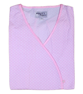 Ladies Combed Cotton Polka Dot Pyjamas S - XL (Aqua or Pink)