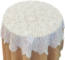 Load image into Gallery viewer, Harris Crochet Tablecloth - 36" Round (Natural or White)