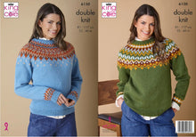 Load image into Gallery viewer, King Cole Double Knit Knitting Pattern Ladies Fair Isle Sweaters (6150)