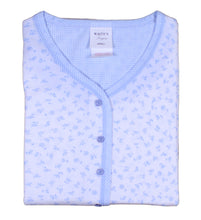 Load image into Gallery viewer, Ladies Jersey Cotton Pyjamas - Floral Top & Checked 3/4 Bottoms (Blue or Pink)