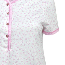 Load image into Gallery viewer, Ladies Jersey Cotton Pyjamas - Floral Top & Checked 3/4 Bottoms (Blue or Pink)