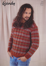 Load image into Gallery viewer, Wendy Aran Knitting Pattern - Unisex Striped Sweater (6154)