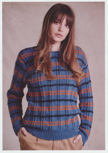 Wendy Aran Knitting Pattern - Unisex Striped Sweater (6154)