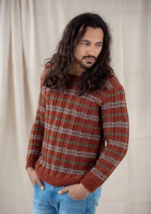 Wendy Aran Knitting Pattern - Unisex Striped Sweater (6154)