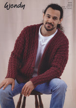 Load image into Gallery viewer, Wendy Aran Knitting Pattern - Unisex Cable Knit Cardigan (6156)