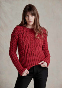 Wendy Aran Knitting Pattern - Ladies Cropped Cable Knit Sweater (6157)