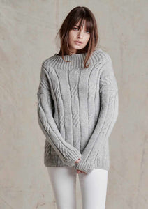 Wendy Aran Knitting Pattern - Ladies Cable Knit Sweater (6158)