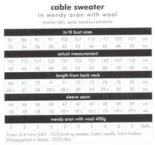 Load image into Gallery viewer, Wendy Aran Knitting Pattern - Ladies Cable Knit Sweater (6158)