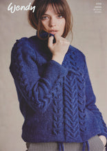 Load image into Gallery viewer, Wendy Aran Knitting Pattern - Ladies Shoe Lace &amp; Cable Knit Sweater (6159)