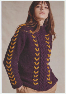 Wendy Aran Knitting Pattern - Ladies Shoe Lace & Cable Knit Sweater (6159)