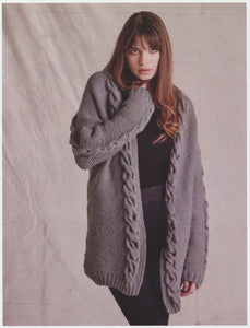 Wendy Aran Knitting Pattern - Ladies Cable Knit Coat (6160)