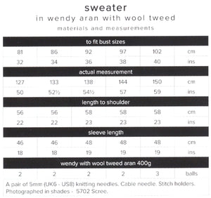 Wendy Aran Knitting Pattern - Ladies Sweater (6177)