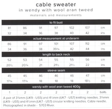 Load image into Gallery viewer, Wendy Aran Knitting Pattern - Ladies Cable Knit Sweater (6180)