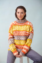 Load image into Gallery viewer, King Cole Chunky Knit Knitting Pattern Ladies Fair Isle Sweaters & Cardigan (6271)