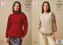 Load image into Gallery viewer, King Cole Double Knit Knitting Pattern Ladies Sweater & Tank Top (6284)