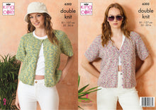 Load image into Gallery viewer, King Cole Knitting Pattern Ladies Double Knit V Neck & Round Neck Cardigan (6302)