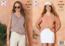 Load image into Gallery viewer, King Cole Knitting Pattern Ladies Double Knit Short Sleeve & Sleeveless Tops (6303)