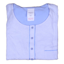 Load image into Gallery viewer, Ladies Jersey Cotton Pyjamas - Striped Top & Plain PJ Bottoms (Blue or Pink)