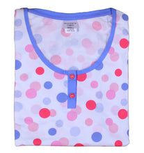 Load image into Gallery viewer, Ladies Polka Dot Top & Plain 3/4 Length Pyjamas Set (Small - Large)