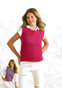 Wendy Ladies Double Knitting Pattern – Slipover Vests (7017)