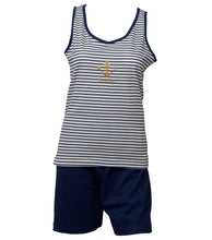 Load image into Gallery viewer, Ladies Jersey Cotton Pyjamas - Anchor Tank Top & Plain Shorts (Navy or Pink)