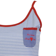 Load image into Gallery viewer, Ladies Striped Short Pyjamas with Polka Dot Trim S - L (Blue or Red)