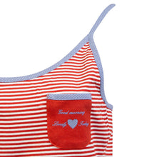 Load image into Gallery viewer, Ladies Striped Short Pyjamas with Polka Dot Trim S - L (Blue or Red)