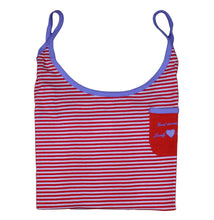 Load image into Gallery viewer, Ladies Striped Short Pyjamas with Polka Dot Trim S - L (Blue or Red)