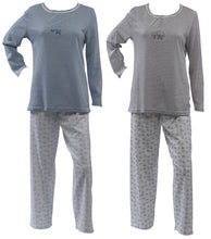 Load image into Gallery viewer, Ladies 100% Jersey Cotton Sheep Pyjamas Set (Blue or Grey)