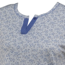 Load image into Gallery viewer, Ladies 100% Jersey Cotton Floral & Polka Dot Pyjamas Set (Blue or Salmon)
