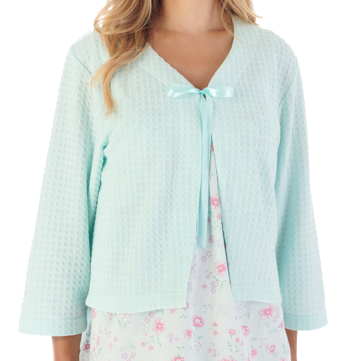 slenderella-waffle-knit-ribbon-tie-bed-jacket-4-colours-mill-outlets