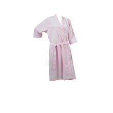 Load image into Gallery viewer, Slenderella Ladies Lightweight 100% Cotton Striped Dressing Gown Pink - Large
