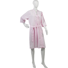 Load image into Gallery viewer, Slenderella Ladies Lightweight 100% Cotton Striped Dressing Gown Pink - Large