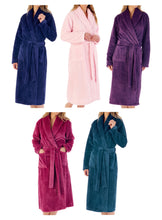 Load image into Gallery viewer, Slenderella Ladies Zig Zag Fleece Shawl Collar Wrap Dressing Gown (6 Colours)