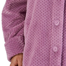 Load image into Gallery viewer, Slenderella Button Up Waffle Fleece Dressing Gown (7 Colours)
