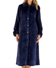 Load image into Gallery viewer, Slenderella Button Front Dressing Gown with Faux Fur Collar (4 Colours)