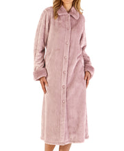 Load image into Gallery viewer, Slenderella Button Front Dressing Gown with Faux Fur Collar (4 Colours)