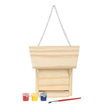 Load image into Gallery viewer, Paint Your Own Hanging Wooden Bird Table with 3 Paint Pots & 1 Brush